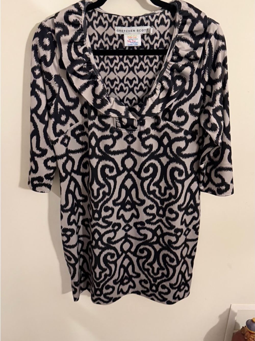 Gretchen Scott Black and White Cowl Neck Tunic - Picture 2 of 3